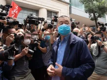 Hong Kong.Hong Kong media tycoon and founder of Apple Daily newspaper Jimmy Lai Chee Ying arrives at the West Kowloon Magistrates' Court, May 18, 2020.